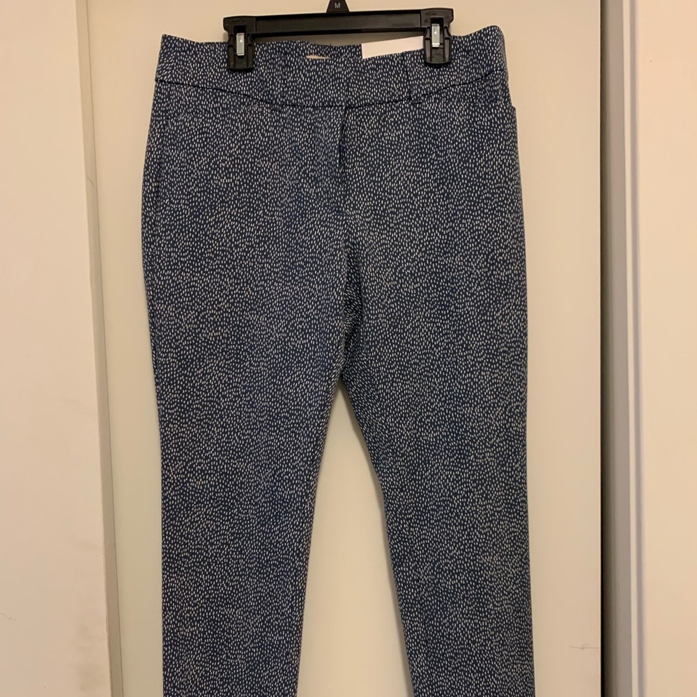 Loft blue/white patterned work pants